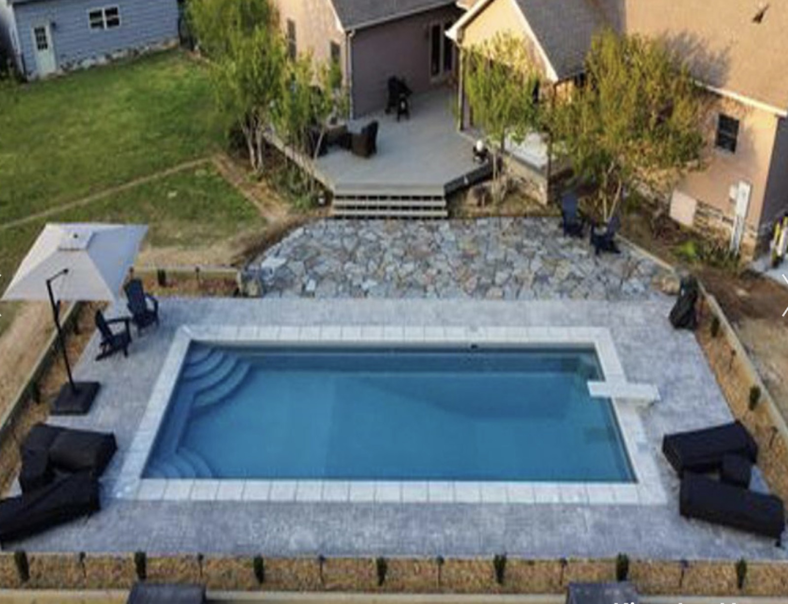 Deep South — 16×40 fiberglass pool by True South Pools