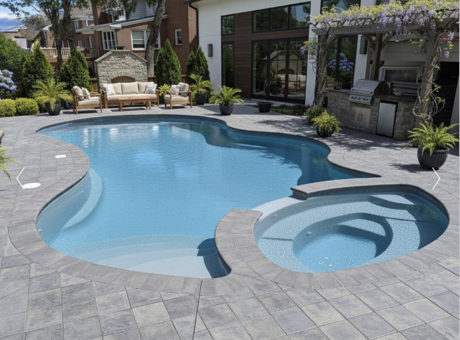 Tropic Like Its Hot — 14×34 fiberglass pool with spa by True South Pools